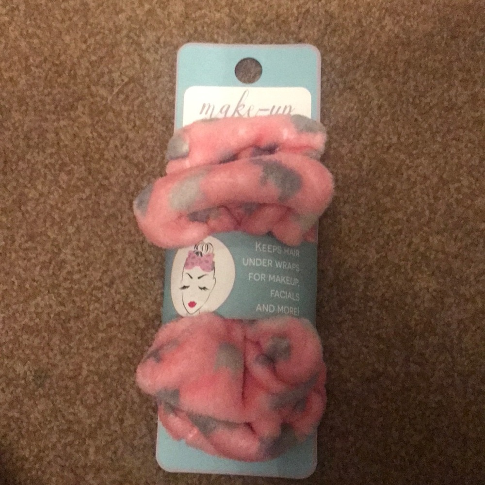 Pink and blue makeup headband